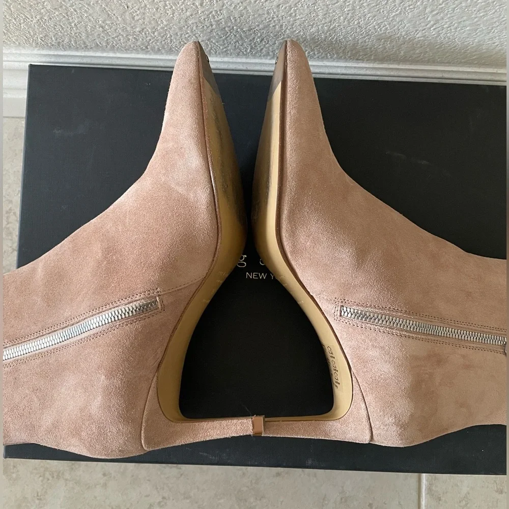 Rag & bone Beha nude suede pointed toe booties boots 7 - Picture 4 of 9